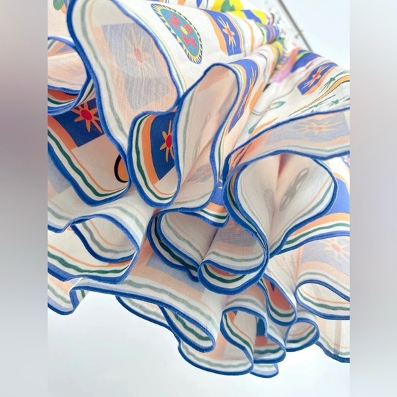 Boho Tropical Summers Full Skirt. Sundress, Mixed Media Luxury Print. Large - Picture 5 of 7